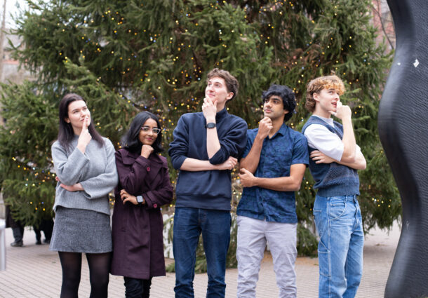 From left to right: Poppy Cairney, Adiya Vatsa, Vaughan Broadhead, Prahalad Srikanthan, Oscar Wills